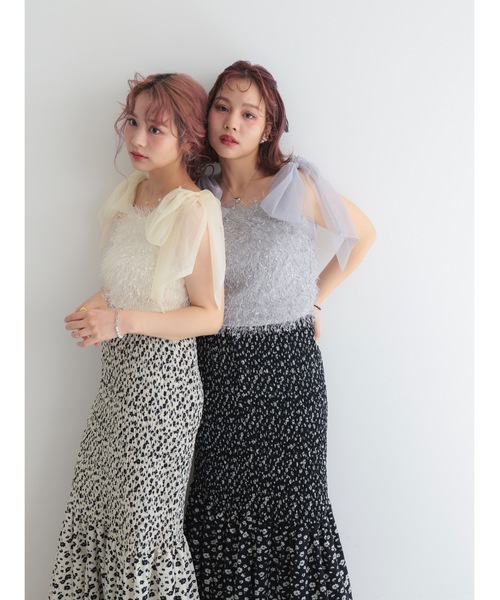 JUMELLE（ジュメロ）の「tulle feather bustier（その他トップス・レディース・グレー/アイボリー・FREE）」の8枚目の写真