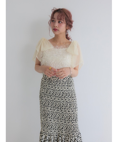 JUMELLE（ジュメロ）の「tulle feather bustier（その他トップス・レディース・グレー/アイボリー・FREE）」の11枚目の写真