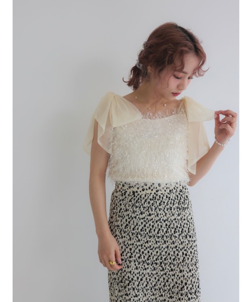 JUMELLE（ジュメロ）の「tulle feather bustier（その他トップス・レディース・グレー/アイボリー・FREE）」の12枚目の写真