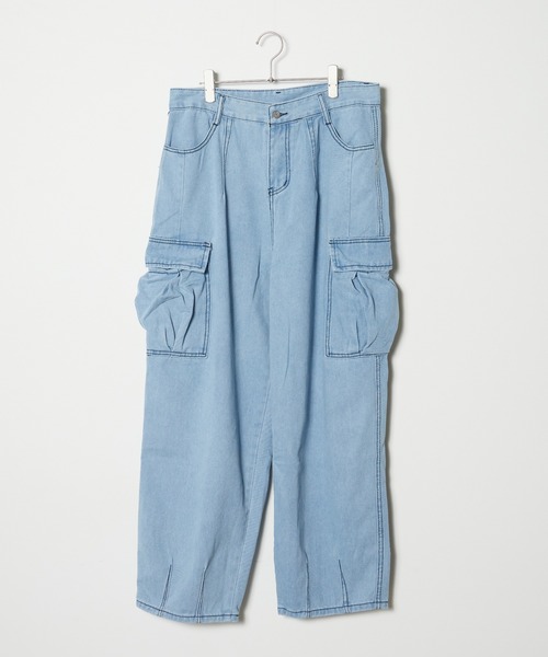 ROOPTOKYO(ループトウキョウ)の「ルーズシルエット ワイドデニムカーゴパンツ(デニムパンツ・メンズ・ブラック/ブルー・M/L/XL)」の14枚目の写真