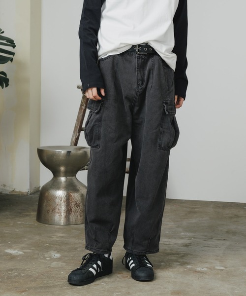 ROOPTOKYO(ループトウキョウ)の「ルーズシルエット ワイドデニムカーゴパンツ(デニムパンツ・メンズ・ブラック/ブルー・M/L/XL)」の15枚目の写真