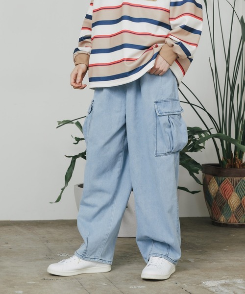 ROOPTOKYO(ループトウキョウ)の「ルーズシルエット ワイドデニムカーゴパンツ(デニムパンツ・メンズ・ブラック/ブルー・M/L/XL)」の19枚目の写真