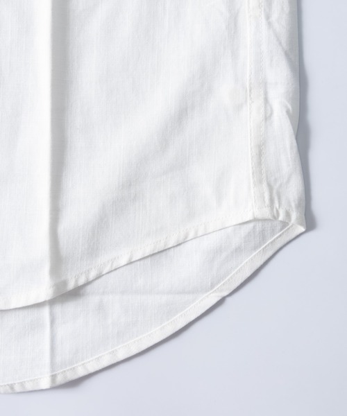 NYLAUS（ナイラス）の「レギュラーフィット ボタンダウン/バンドカラー ショートスリーブ シャンブレーシャツ（シャツ/ブラウス・メンズ・サックスブルー系1/ブルー系1/ネイビー系1/ベージュ系2/ベージュ系1/ホワイト系1/ホワイト系2・M/L/LL）」の12枚目の写真