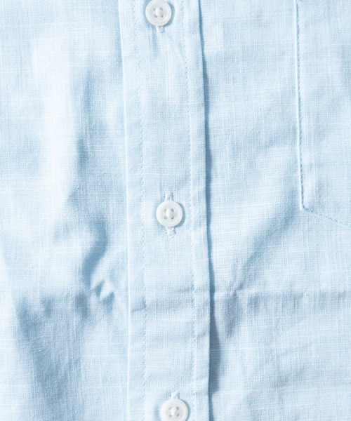 NYLAUS（ナイラス）の「レギュラーフィット ボタンダウン/バンドカラー ショートスリーブ シャンブレーシャツ（シャツ/ブラウス・メンズ・サックスブルー系1/ブルー系1/ネイビー系1/ベージュ系2/ベージュ系1/ホワイト系1/ホワイト系2・M/L/LL）」の17枚目の写真