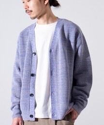 【ニット+Tシャツの2点セット】レイヤード Vネック カーディガン MIXニット