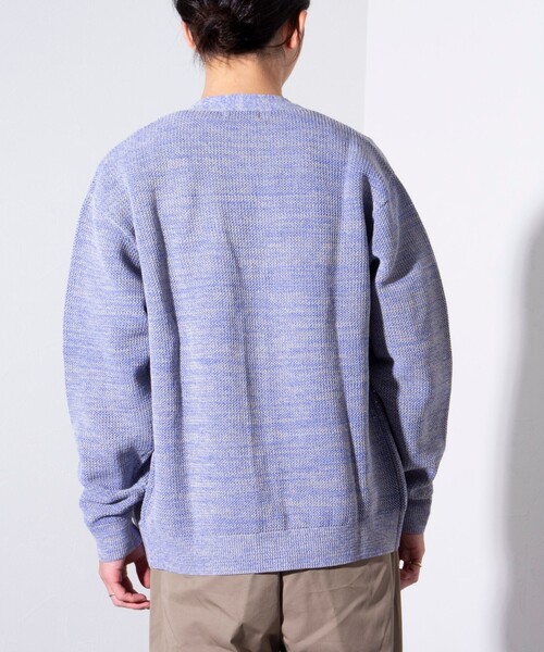 GLOSTER(グロスター)の「【ニット+Tシャツの2点セット】レイヤード Vネック カーディガン MIXニット(カーディガン/ボレロ・メンズ・ライトパープル/サックスブルー/イエロー・M/S/L)」の20枚目の写真