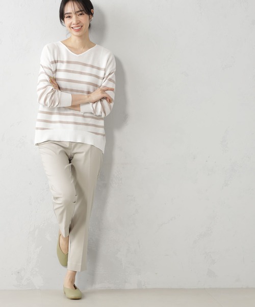 FOUND GOOD(ファウンドグッド)の「シーンレスストレッチスリムパンツ(その他パンツ・レディース・ベージュ/グリーン系5/ネイビー/アイボリー/ブラック・S/XL/M/L)」の2枚目の写真