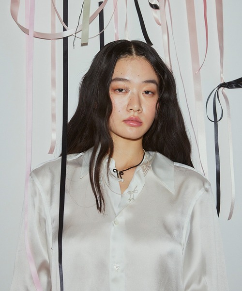 ANU（アヌ）の「ribbon beads choker - リボンビーズチョーカー（ネックレス・レディース・ブラック/ホワイト・FREE）」の16枚目の写真