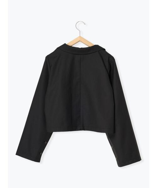 ehka sopo（エヘカソポ）の「袖スリットショート丈ジャケット(セットアップ可)（ノーカラージャケット・レディース・グレー/カーキ/ブラック・F）」の9枚目の写真