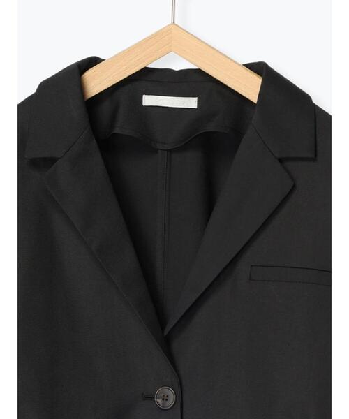 ehka sopo（エヘカソポ）の「袖スリットショート丈ジャケット(セットアップ可)（ノーカラージャケット・レディース・グレー/カーキ/ブラック・F）」の10枚目の写真