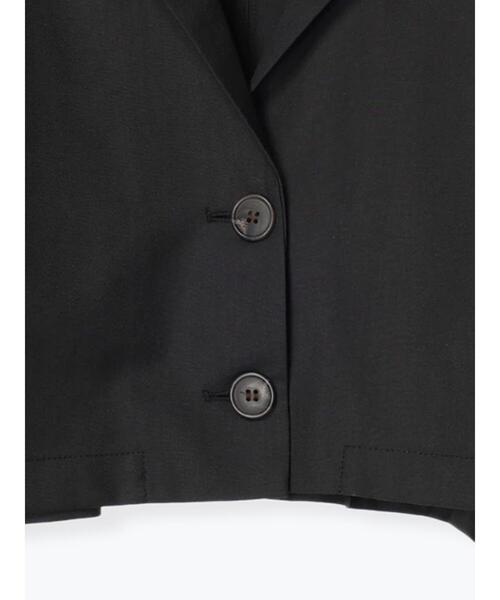 ehka sopo（エヘカソポ）の「袖スリットショート丈ジャケット(セットアップ可)（ノーカラージャケット・レディース・グレー/カーキ/ブラック・F）」の12枚目の写真