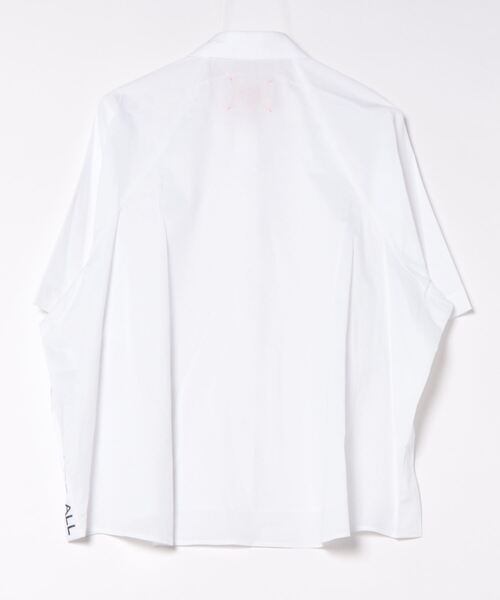 Q（キュー）の「スリット刺繍半袖シャツ（シャツ/ブラウス・レディース・ホワイト/ネイビー系・MEDIUM）」の16枚目の写真