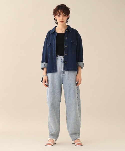 GALLEST（ギャレスト）の「◆【LEE WEB6月号掲載】コットンボリュームジャケット（デニムジャケット・レディース・ホワイト系/ブラック/ブルー系その他・34/38）」の8枚目の写真