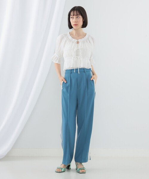 新品　レイビームス　Ray Beams ふんわりブラウス　水色 新品レイビームスRay Beams ふんわりブラウス水色