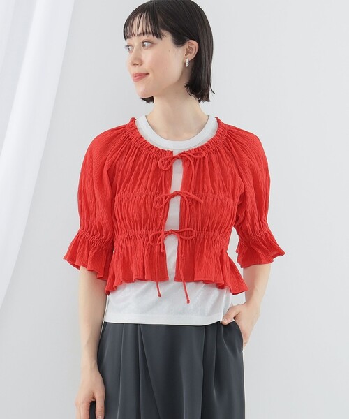 Ray BEAMS（レイビームス）の「Ray BEAMS / シャーリング リボン ブラウス（シャツ/ブラウス・レディース・レッド/ホワイト/ブラック・ONE SIZE）」の18枚目の写真