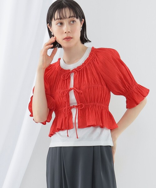 Ray BEAMS（レイビームス）の「Ray BEAMS / シャーリング リボン ブラウス（シャツ/ブラウス・レディース・レッド/ホワイト/ブラック・ONE SIZE）」の19枚目の写真