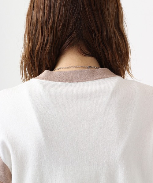 A.N.L（エーエヌエル　レーベル）の「A.N.L 配色ニットプルオーバー（Tシャツ/カットソー・レディース・ブラック/ベージュ/オフホワイト/マスタード・38）」の20枚目の写真