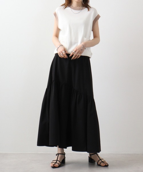 A.N.L（エーエヌエル　レーベル）の「A.N.L 配色ニットプルオーバー（Tシャツ/カットソー・レディース・ブラック/ベージュ/オフホワイト/マスタード・38）」の14枚目の写真