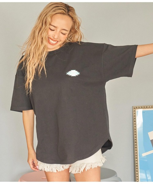 anap mimpi（アナップミンピ）の「オルテガ 刺繍 コットン ビッグ Tシャツ（Tシャツ/カットソー・レディース・ブラック/オフホワイト/ピンク/アイボリー・FREE）」の19枚目の写真