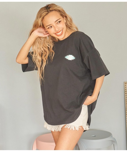 anap mimpi（アナップミンピ）の「オルテガ 刺繍 コットン ビッグ Tシャツ（Tシャツ/カットソー・レディース・ブラック/オフホワイト/ピンク/アイボリー・FREE）」の20枚目の写真