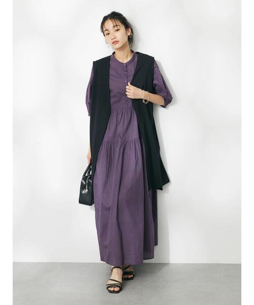CRAFT STANDARD BOUTIQUE（クラフトスタンダードブティック）の「カットジョーゼットベスト（ベスト・レディース・ブラック/アイボリー/モカ・FREE）」の9枚目の写真