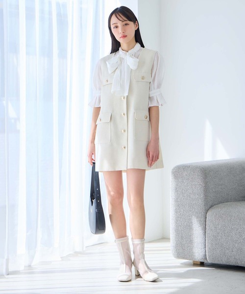 one after another NICE CLAUP（ワンアフターアナザーナイスクラップ）の「取り外し可能/ボウタイアソートブラウス（シャツ/ブラウス・レディース・アイボリー/アイボリー系/オフホワイト/ブラック・FREE）」の16枚目の写真