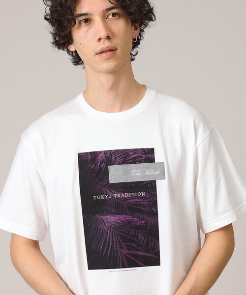 TAKEO KIKUCHI（タケオキクチ）の「◆【プリントT】ボタニカル フォト Tシャツ（Tシャツ/カットソー・メンズ・ネイビー/ホワイト/ブラック・01/02/03/04）」の5枚目の写真