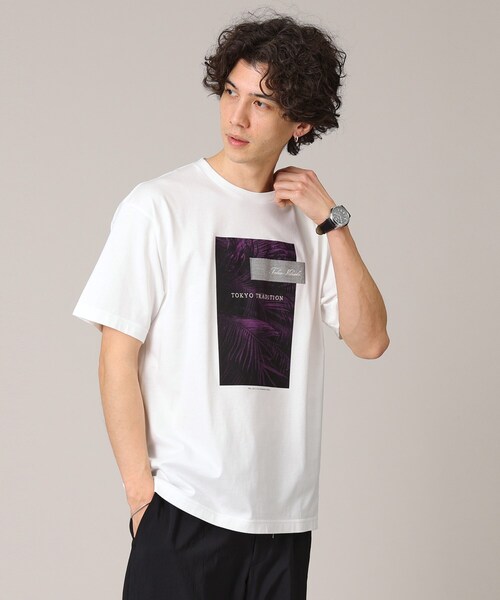 TAKEO KIKUCHI（タケオキクチ）の「◆【プリントT】ボタニカル フォト Tシャツ（Tシャツ/カットソー・メンズ・ネイビー/ホワイト/ブラック・01/02/03/04）」の6枚目の写真