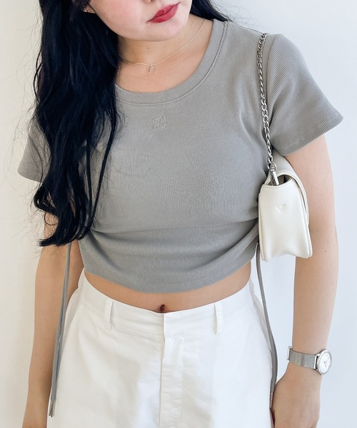 Heather(ヘザー)の「カットアウトドロストTEE 118720(Tシャツ/カットソー・レディース・ブラック/ホワイト/グレー・FREE)」の3枚目の写真