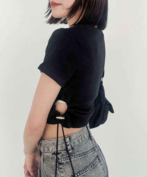 Heather(ヘザー)の「カットアウトドロストTEE 118720(Tシャツ/カットソー・レディース・ブラック/ホワイト/グレー・FREE)」の19枚目の写真