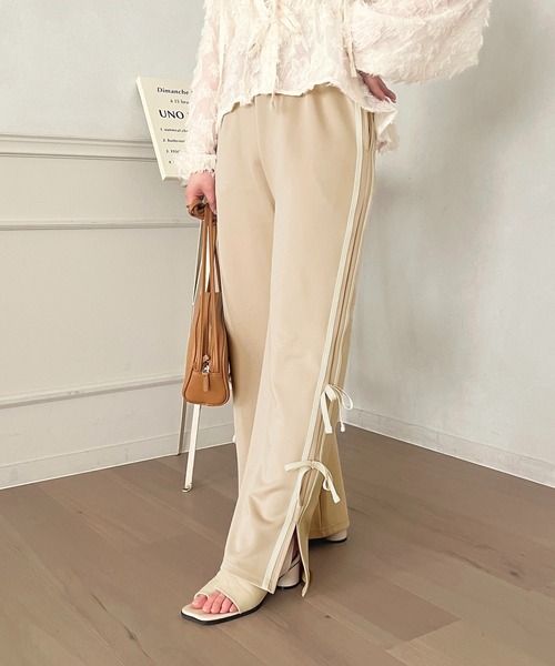 apres jour（アプレジュール）の「リボンラインパンツ【ZOZOTOWN限定アイテム】（その他パンツ・レディース・ブラック/ピンクベージュ/アイボリー・MEDIUM/SMALL/X-LARGE）」の6枚目の写真