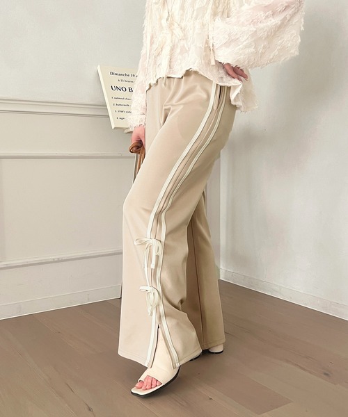 apres jour（アプレジュール）の「リボンラインパンツ【ZOZOTOWN限定アイテム】（その他パンツ・レディース・ブラック/ピンクベージュ/アイボリー・MEDIUM/SMALL/X-LARGE）」の7枚目の写真