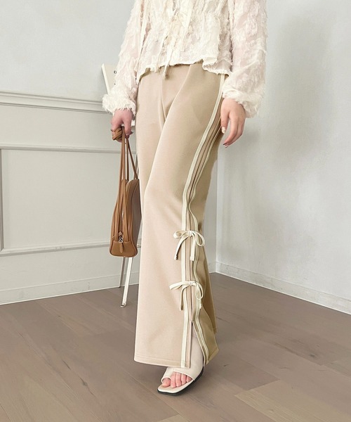 apres jour（アプレジュール）の「リボンラインパンツ【ZOZOTOWN限定アイテム】（その他パンツ・レディース・ブラック/ピンクベージュ/アイボリー・MEDIUM/SMALL/X-LARGE）」の8枚目の写真