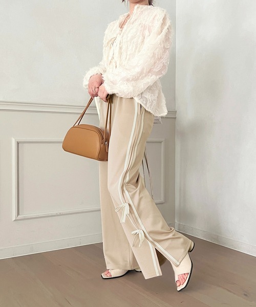 apres jour（アプレジュール）の「リボンラインパンツ【ZOZOTOWN限定アイテム】（その他パンツ・レディース・ブラック/ピンクベージュ/アイボリー・MEDIUM/SMALL/X-LARGE）」の11枚目の写真