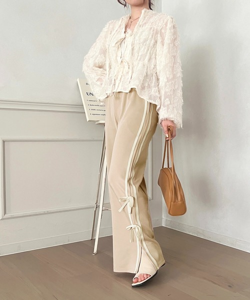 apres jour（アプレジュール）の「リボンラインパンツ【ZOZOTOWN限定アイテム】（その他パンツ・レディース・ブラック/ピンクベージュ/アイボリー・MEDIUM/SMALL/X-LARGE）」の12枚目の写真