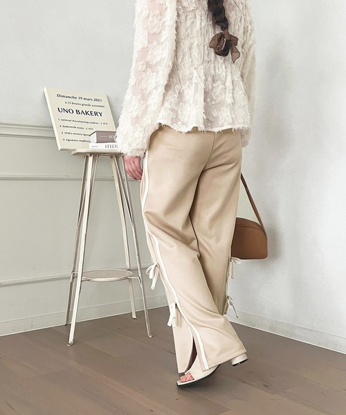 apres jour（アプレジュール）の「リボンラインパンツ【ZOZOTOWN限定アイテム】（その他パンツ・レディース・ブラック/ピンクベージュ/アイボリー・MEDIUM/SMALL/X-LARGE）」の10枚目の写真