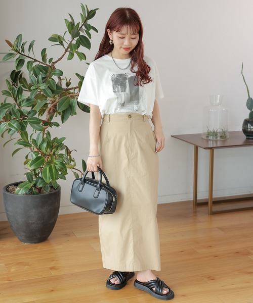 LEPSIM（レプシィム）の「コットンナロースカート　116416（スカート・レディース・ベージュ/ブラック・LARGE/MEDIUM）」の21枚目の写真