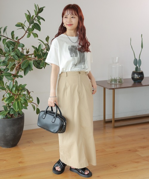 LEPSIM（レプシィム）の「コットンナロースカート　116416（スカート・レディース・ベージュ/ブラック・LARGE/MEDIUM）」の22枚目の写真