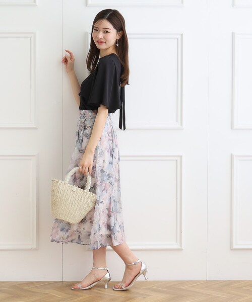 couture brooch(クチュールブローチ)の「◆【前後2WAY/マシンウォッシャブル】袖フレアリボンブラウス(シャツ/ブラウス・レディース・ピンク/オフホワイト/ライトグレー/ブラック・40/42/38)」の9枚目の写真