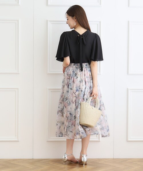 couture brooch(クチュールブローチ)の「◆【前後2WAY/マシンウォッシャブル】袖フレアリボンブラウス(シャツ/ブラウス・レディース・ピンク/オフホワイト/ライトグレー/ブラック・40/42/38)」の10枚目の写真