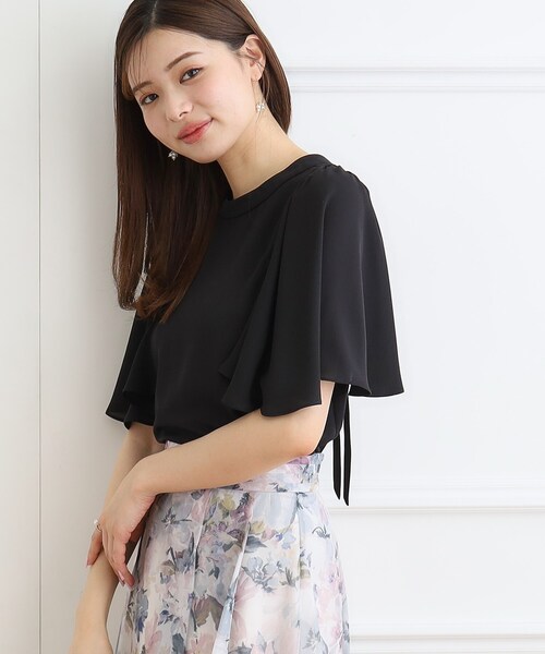 couture brooch(クチュールブローチ)の「◆【前後2WAY/マシンウォッシャブル】袖フレアリボンブラウス(シャツ/ブラウス・レディース・ピンク/オフホワイト/ライトグレー/ブラック・40/42/38)」の11枚目の写真