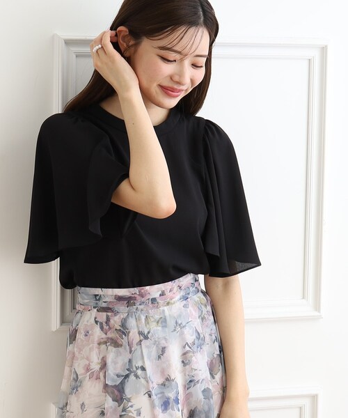 couture brooch(クチュールブローチ)の「◆【前後2WAY/マシンウォッシャブル】袖フレアリボンブラウス(シャツ/ブラウス・レディース・ピンク/オフホワイト/ライトグレー/ブラック・40/42/38)」の13枚目の写真