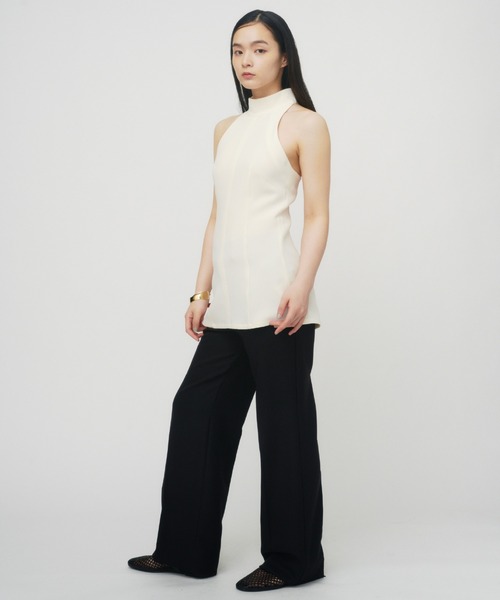 セール】DOUBLE CLOTH HALTER NECK BLOUSE / ダブルクロス