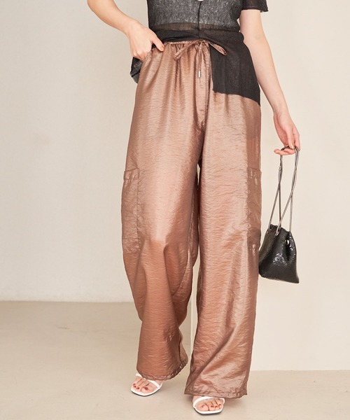 VIS（ビス）の「【洗える】シアーカーゴパンツ（カーゴパンツ・レディース・ブラック/ブラウン/ピンク・FREE）」の3枚目の写真