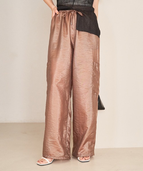 VIS（ビス）の「【洗える】シアーカーゴパンツ（カーゴパンツ・レディース・ブラック/ブラウン/ピンク・FREE）」の6枚目の写真