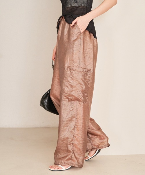 VIS（ビス）の「【洗える】シアーカーゴパンツ（カーゴパンツ・レディース・ブラック/ブラウン/ピンク・FREE）」の7枚目の写真