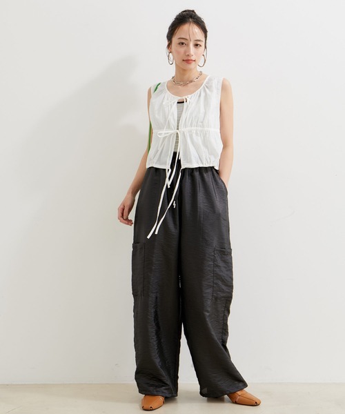 VIS（ビス）の「【洗える】シアーカーゴパンツ（カーゴパンツ・レディース・ブラック/ブラウン/ピンク・FREE）」の14枚目の写真