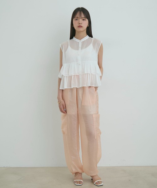 VIS（ビス）の「【洗える】シアーカーゴパンツ（カーゴパンツ・レディース・ブラック/ブラウン/ピンク・FREE）」の19枚目の写真