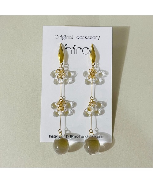 tone（トーン）の「【hiro】クリアドロップ ピアス(MA)（ピアス（両耳用）・レディース・ゴールド・FREE）」の2枚目の写真