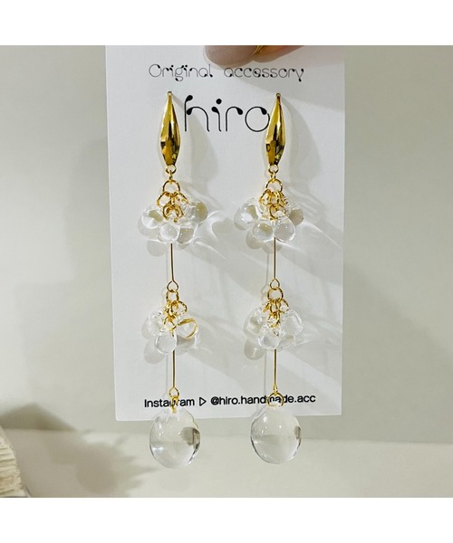 tone（トーン）の「【hiro】クリアドロップ ピアス(MA)（ピアス（両耳用）・レディース・ゴールド・FREE）」の3枚目の写真